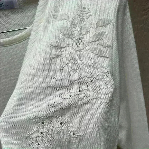 Alfred Dunner Womens Long Sleeve Floral Cardigan Ivory Size Large ZP-9643 - Picture 5 of 7